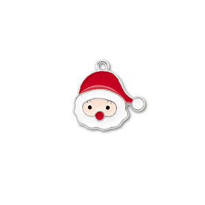 Metal charms santa Silver-Red-White