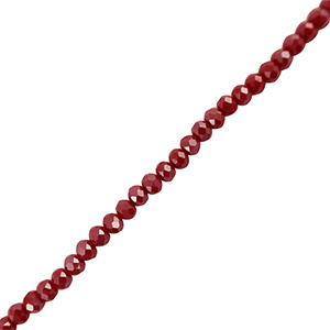 Top faceted beads 4x3mm disc Dark Red