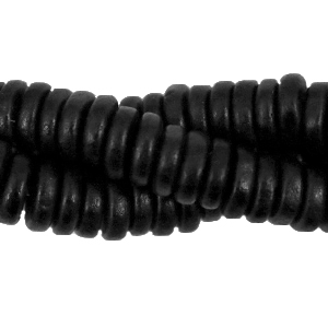 DQ Greek ceramic beads disc 6mm Black