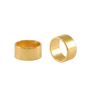 DQ European metal beads tube &Oslash;5mm Gold (nickel free)