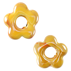 DQ greek ceramic beads flower Warm Yellow