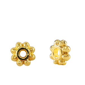 DQ European metal beads spacer Bali ring 6mm Gold (nickel free)