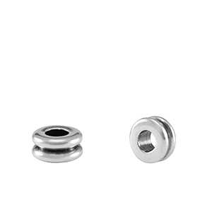 DQ European metal beads tubes Antique Silver (nickel free)