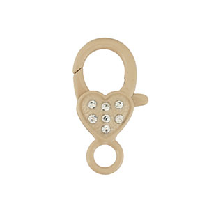 Colourful jewellery findings lobster clasp heart Taupe