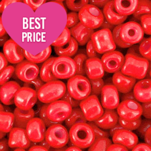 Glass seed beads 6/0 (4mm) Tangerine Tango Red