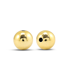 Metal-look beads round 6mm Gold Metallic