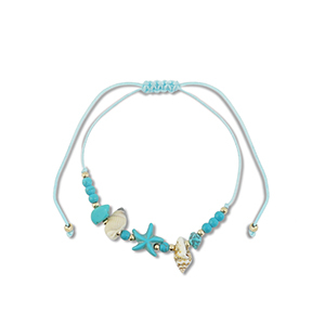 Ready-made Bracelets mixed beads Turquoise-Gold