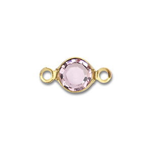 Stainless steel findings connector round Gold-Light Pink