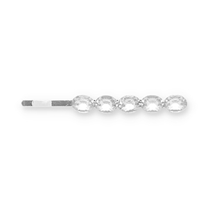 Hair accessories bobby pin with strass Silver-Transparent