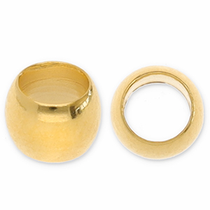 DQ European metal beads tube Gold (Nickelfree)