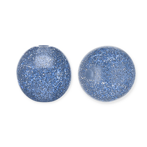 8 mm acrylic beads with glitter Montana Blue-Silver