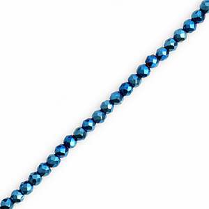 Round top faceted beads 3mm Silver Metallic