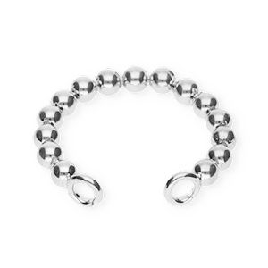 BY31&reg; Stainless steel earrings / ear cuff spheres with 2 loops Silver