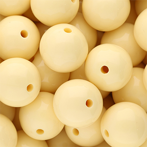 18 mm DQ acrylic beads shiny Pastel Yellow 11-0616 TPG