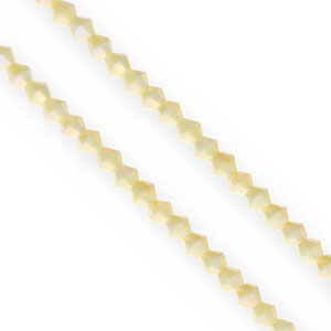 Top faceted beads bicone 4mm Light Yellow-AB Coating