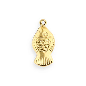 Stainless steel charms fish Gold