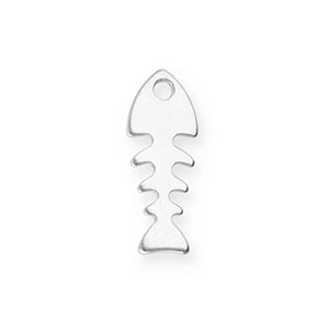 Stainless steel charms fishbone Silver