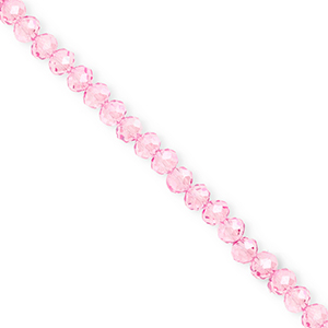 Top faceted beads 4x3mm disc Light Pink