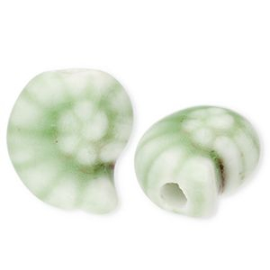 Beads ceramic shell Light Green-Brown