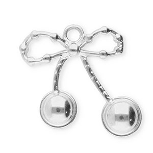 Stainless steel charms cherries Silver