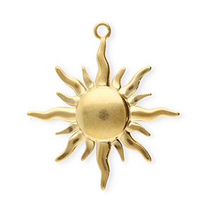 Stainless steel charms sun Gold