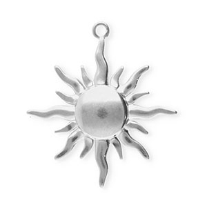 Stainless steel charms sun Silver