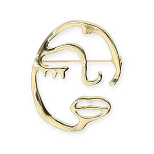 Brooches face Gold
