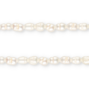 TQ Freshwater pearls rice 6x4mm Natural White