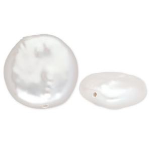 TQ Freshwater pearls flat round Natural White