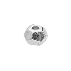 DQ European metal beads hexagon Antique Silver (Nickelfree)