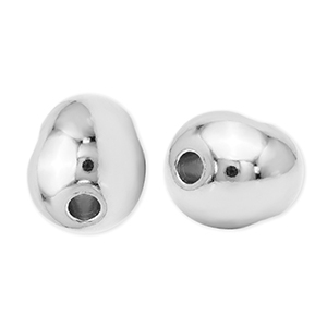DQ European metal beads oval Antique Silver (Nickelfree)