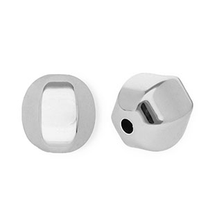 Acrylic beads round Silver