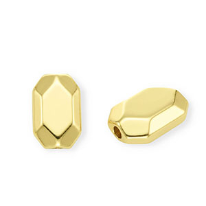 Acrylic beads octagon Gold