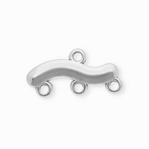 BY31&reg; Stainless steel findings connector wavy with 4 loops Silver