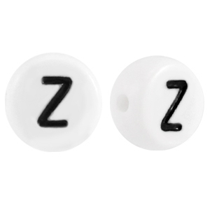 Acrylic letterbeads letter Z White