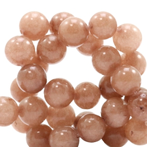 Natural stone beads Marble and Calcite 8mm Light Chocolate Brown