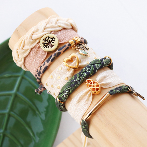 Inspiration for making bracelets with elastic Ibiza ribbon: