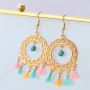 Trendy earrings and bracelets with mini tassels, DQ European metal charms and lobster clasps