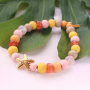 Beach jewellery with wooden beads, shells and DQ European metal