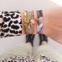 Handmade statement earrings + bracelets with snake print 