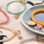 These bracelets can easily be made with our new top faceted bracelets