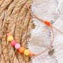 Cheerful jewellery with letter beads, fimo charms, wooden beads and Katsuki beads
