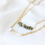 Amazing earrings, bracelets and necklaces of chips stone beads