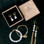 Create earrings and bracelets with freshwater pearl nuggets, like this: