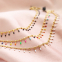 Jewellery inspiration with the new stainless steel belcher chain with oil coloured spikes: