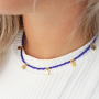 This trendy jewellery can be made with glass seed beads and stainless steel charms: