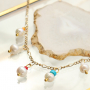 This is how you make the cutest necklaces with different beads and materials: 