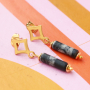 How to make trendy statement DQ European metal earrings in combination with charms 