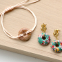 Get inspired and make these trendy earrings and bracelets with the natural stone disc carms and faceted beads! 