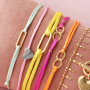 Make colourful  bracelets with satin wire and stainless steel connectors